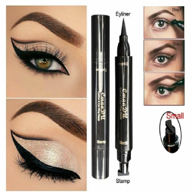 New Fashion Cosmetic Double Winged Eyeliner Stamp Makeup Wat