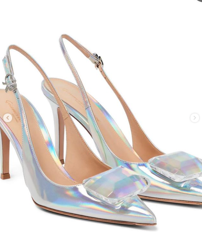 shiny shoes with stone