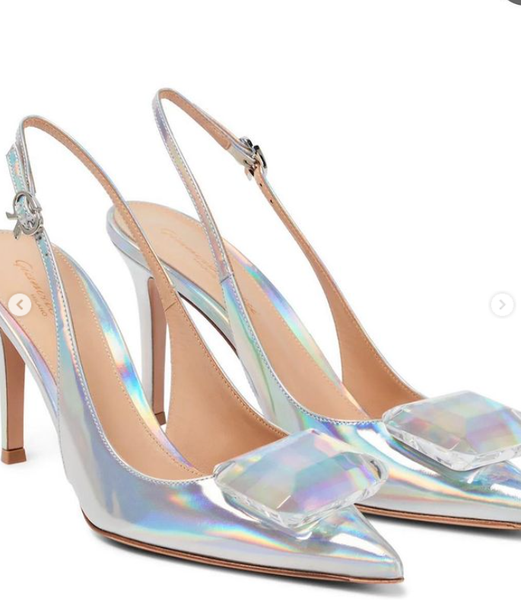 shiny shoes with stone