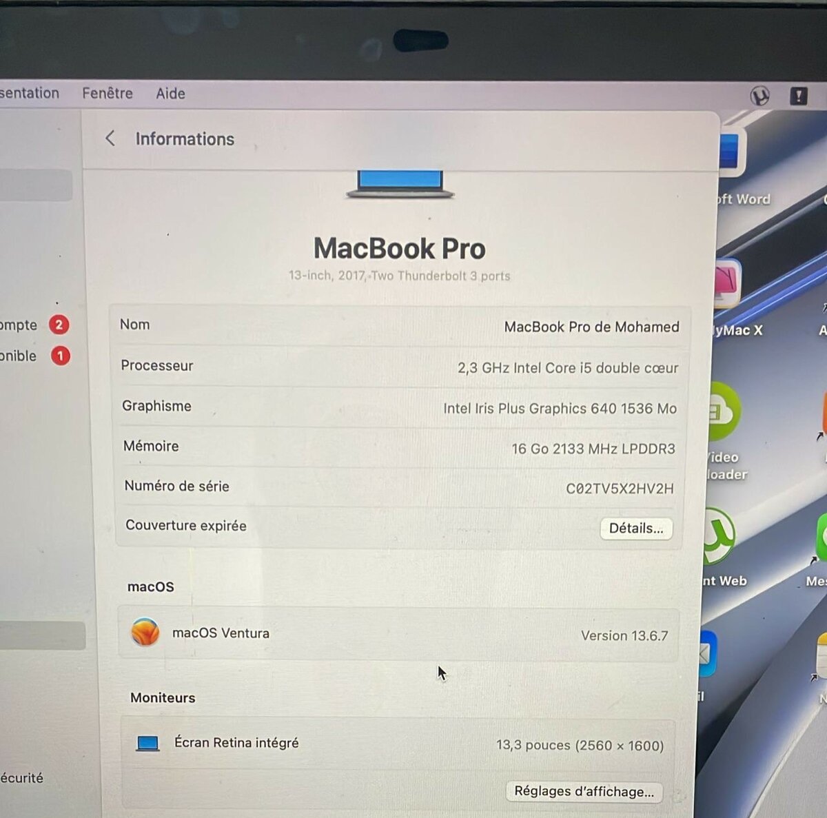 Mac book pro 2017