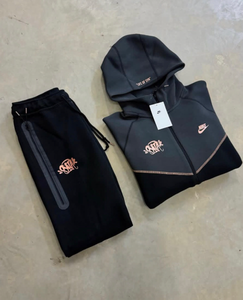 The Nike Sportswear Tech Fleece x Central Cee Full Zip Hoodie Black/Metallic Red Bronze