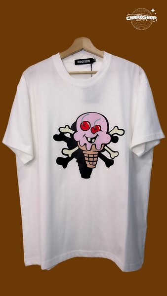 T-shirt blanc motif glace tendance