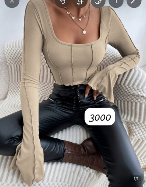 Top en maille manches longues