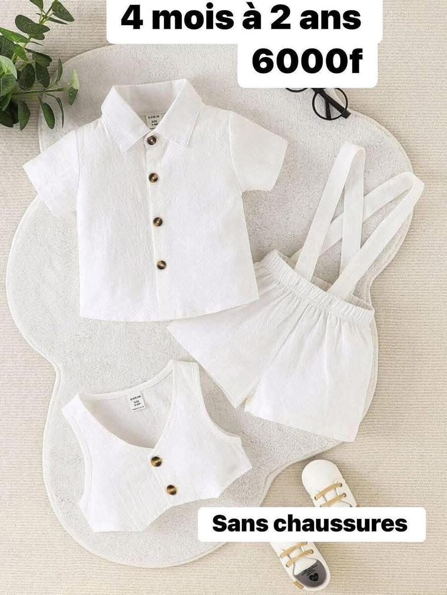 Ensemble Blanc Bébé Été