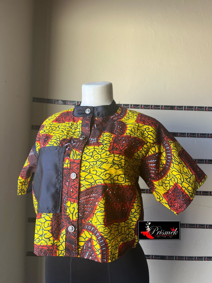 African print crop tops