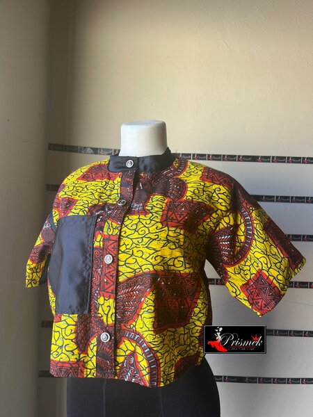 African print crop tops