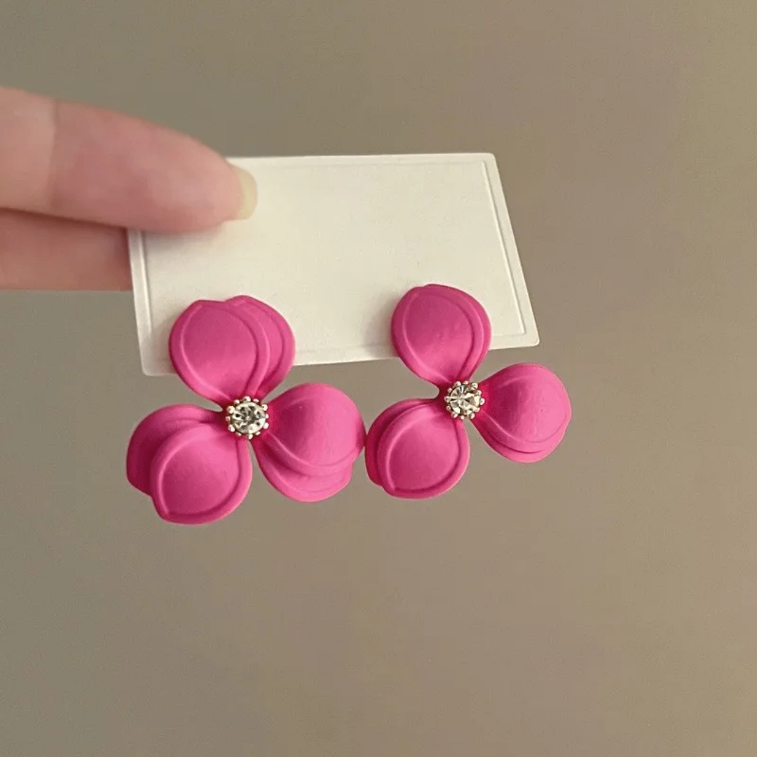 Boucles d'oreilles florales argent