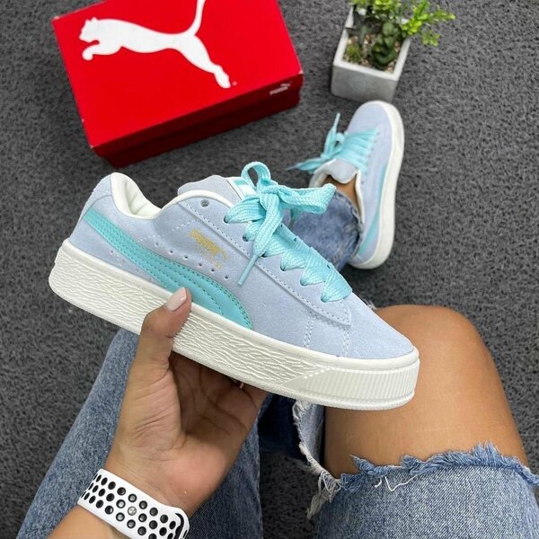 Baskets pour femme en daim