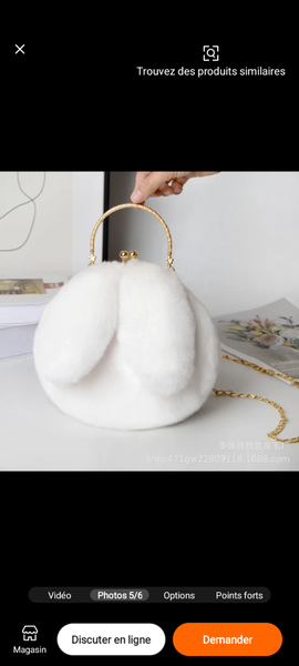 Sac à main peluche tendance