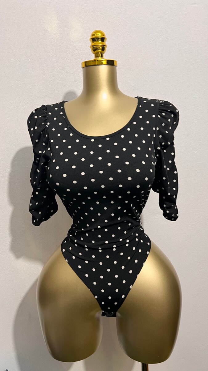 Body à pois noir élégant