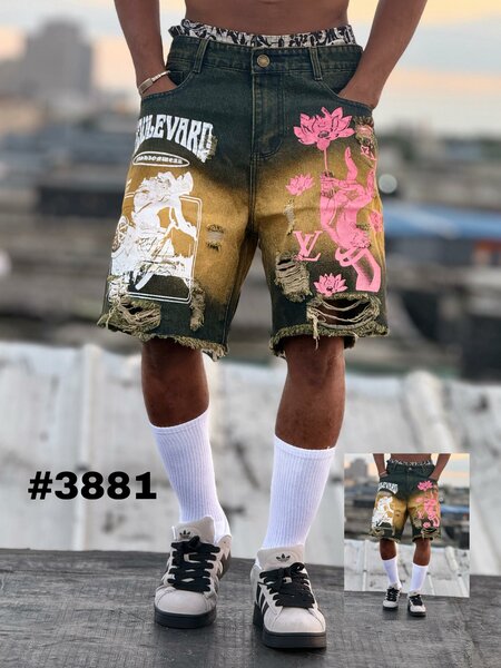 Shorts en jean imprimés tendance
