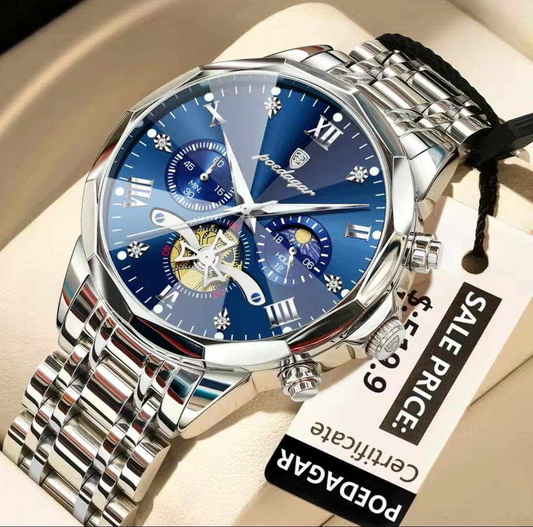 Montre Homme Luxe Bleu