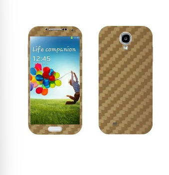 Samsung Galaxy S4 Golden Carbon Fiber Texture Mobile Skin