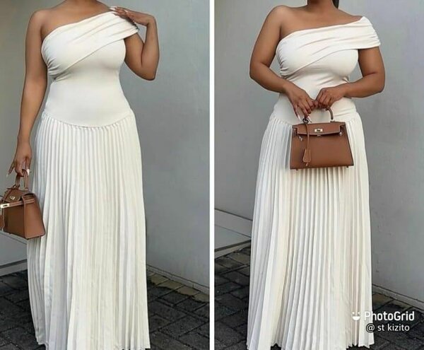 Robe élégante une épaule plissée