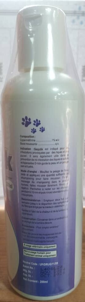 Shampoing anti-puces et Tiques