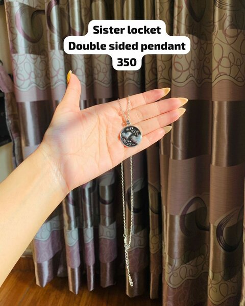 Sister locket double sided pendant