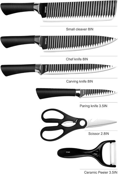 Lot de 6 couteaux de cuisine professionnelle