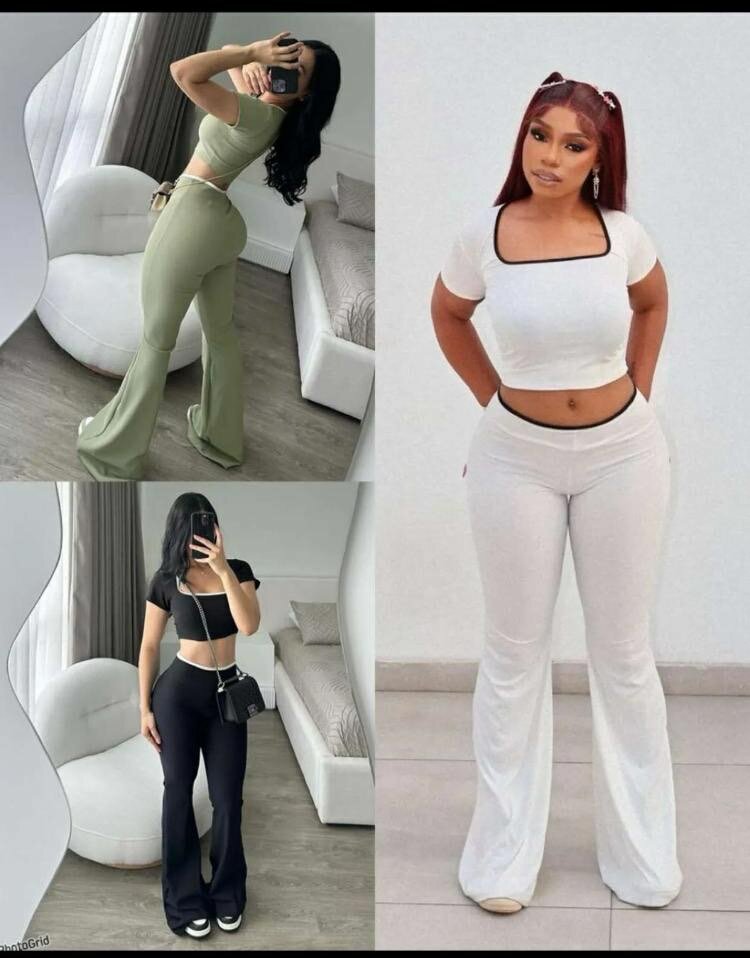 Ensemble crop top et pantalon évasé