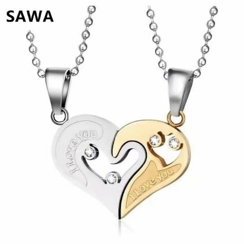 NEW Fashion Couple Heart Necklace - 1 Pair