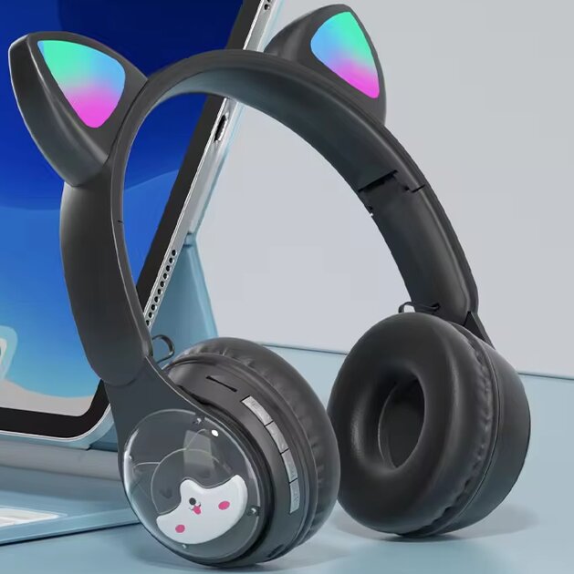 Casque Enfant QC-28T - Modèle 2025 - Lumineux oreilles Chat