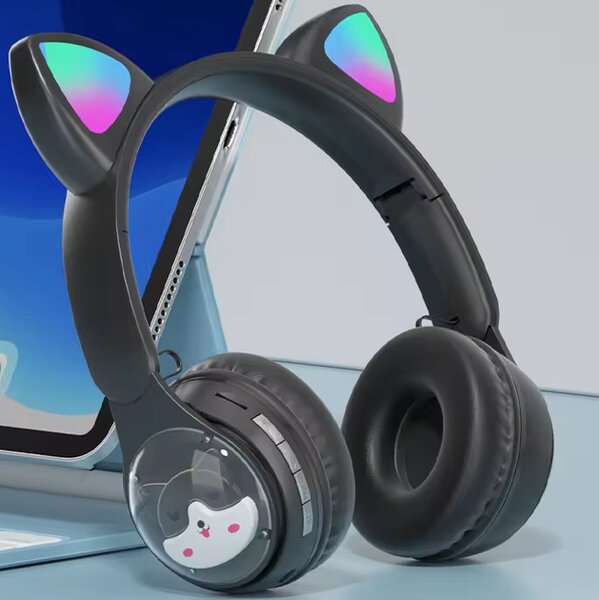 Casque Enfant QC-28T - Modèle 2025 - Lumineux oreilles Chat