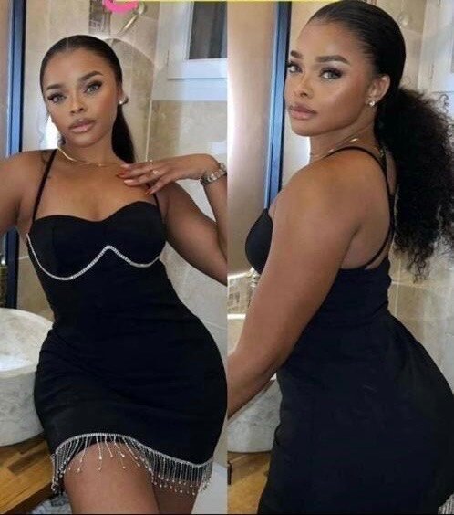 Robe Noire Éblouissante Femme