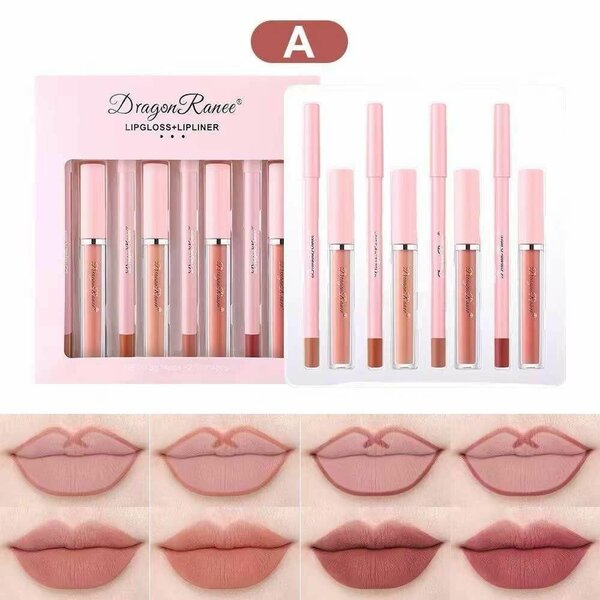 Dragon Ranee 4 Lip Gloss And 4 Lip Liner Pencil Set 8 Pc