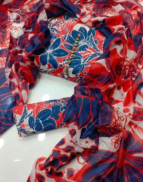 Printed lawn suit