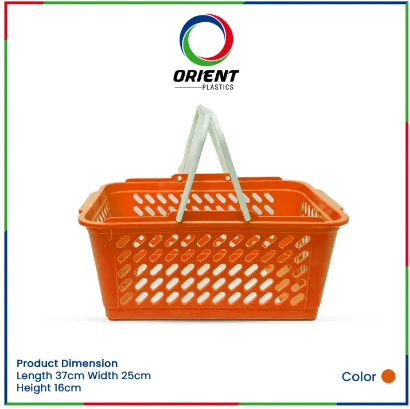 Orient Plastic Handy Basket | Durable Lightweight and Multi-Purpose Storage Basket for Kitchen Home and Office Organization | Stylish Design with Easy-to-Carry
