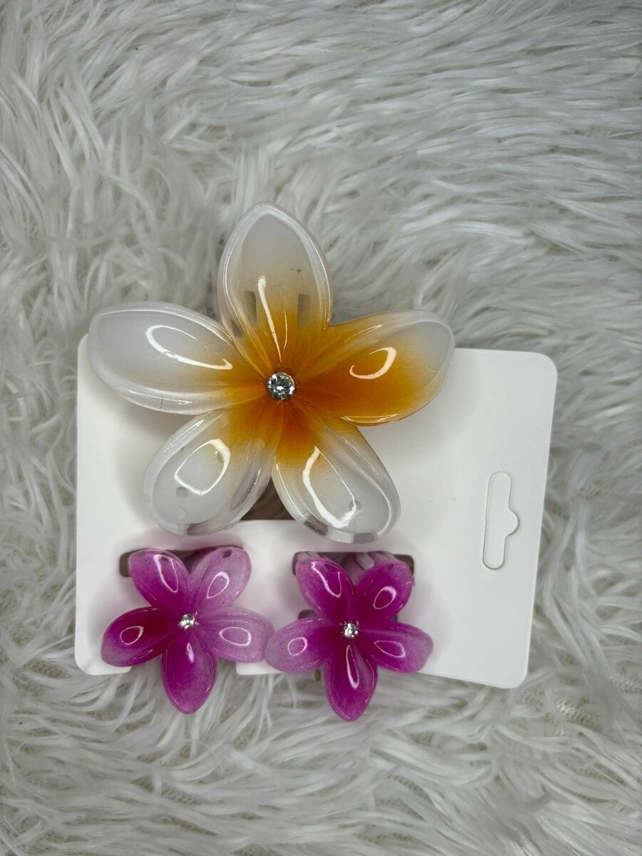 Pinces à cheveux fleurs colorées