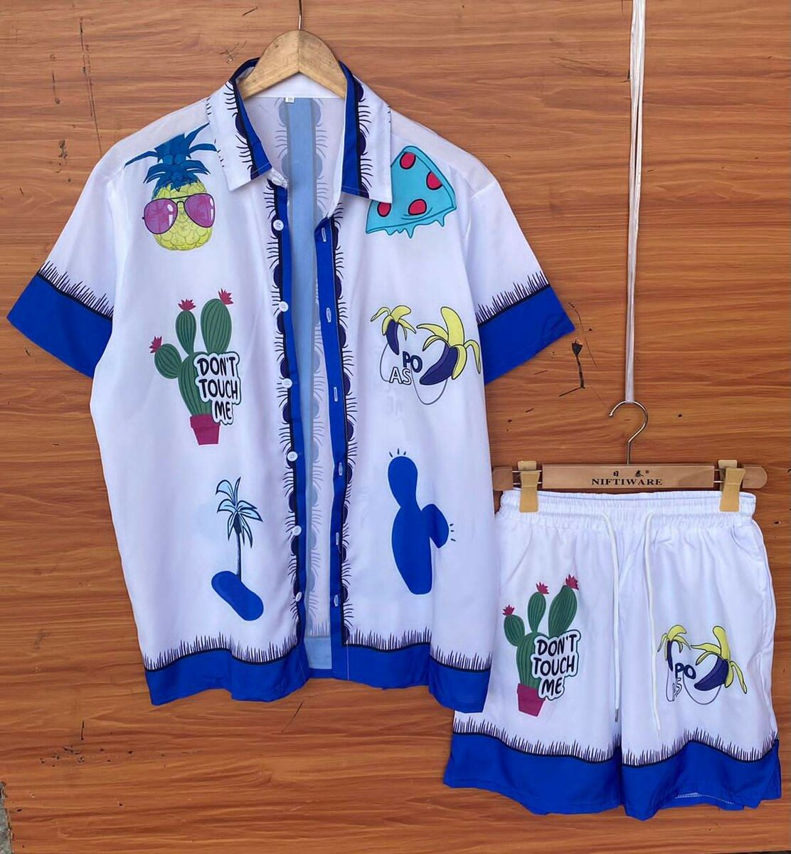 VINTAGE SHIRT TOP AND DOWN SHORTS