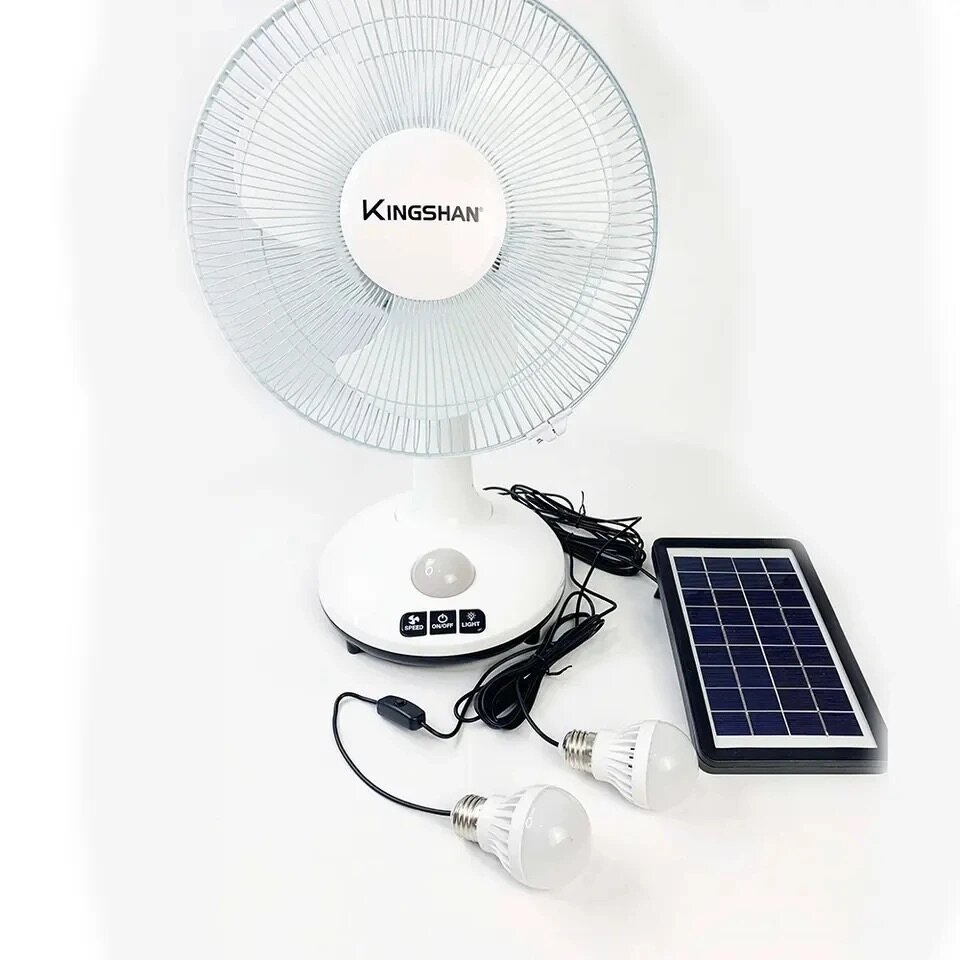 Rechargeable solar fan with light