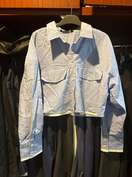 Women's Cropped Button-Up Shirt