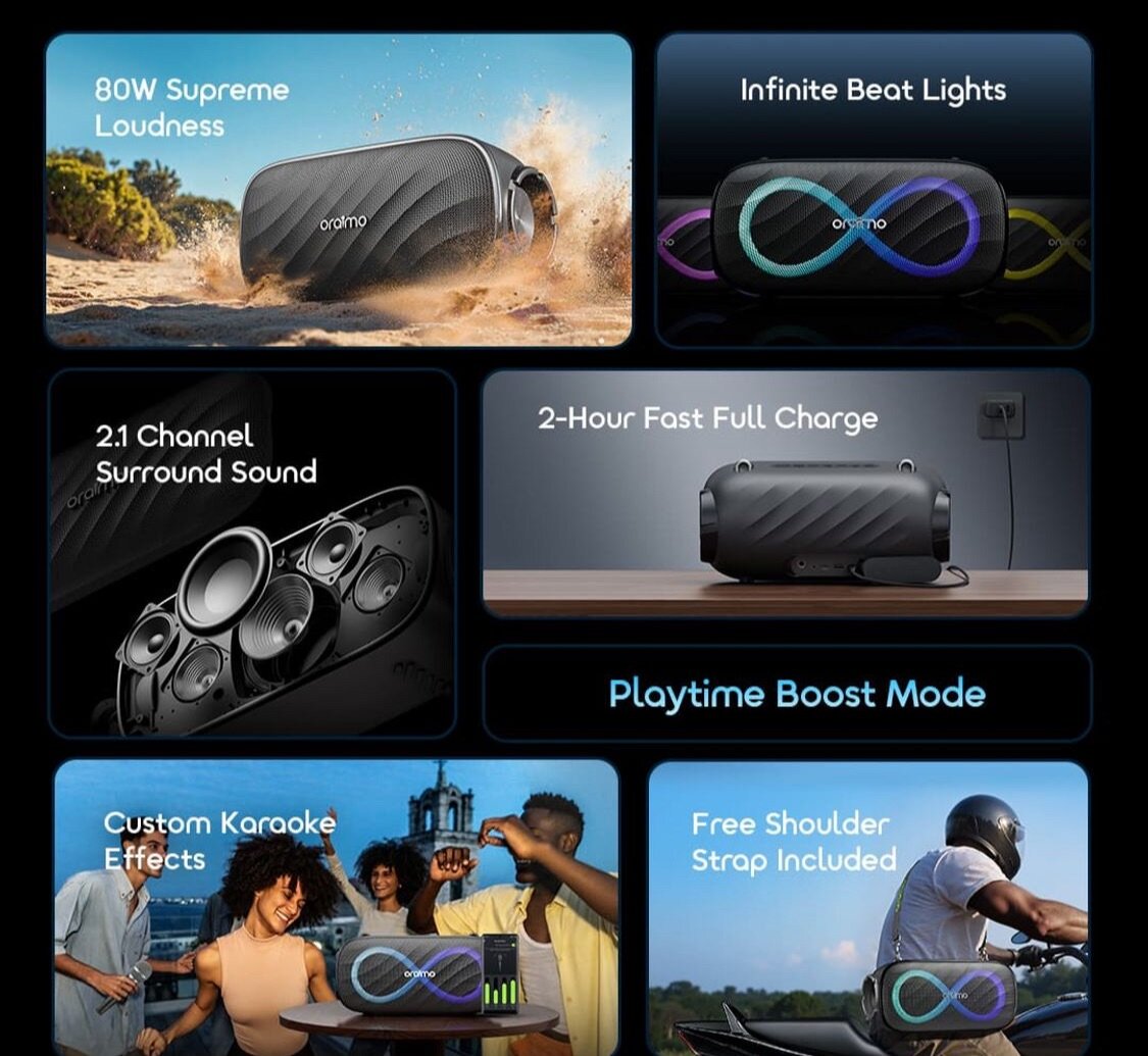 Oraimo Enceinte 80W Bluetooth