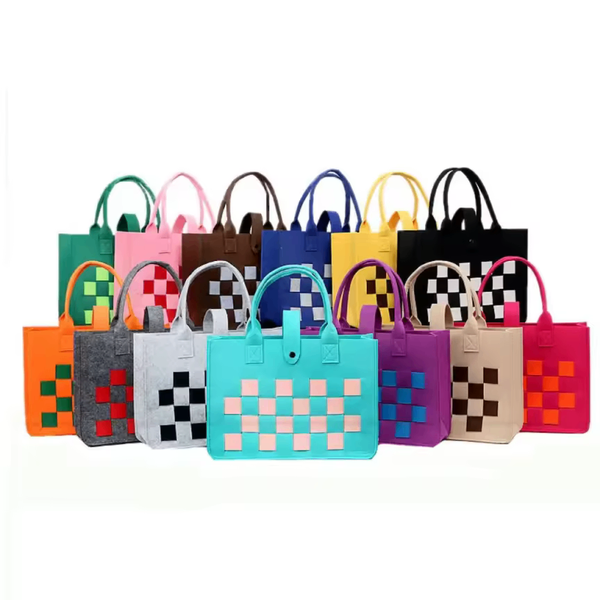 Sac tote coloré motif damier