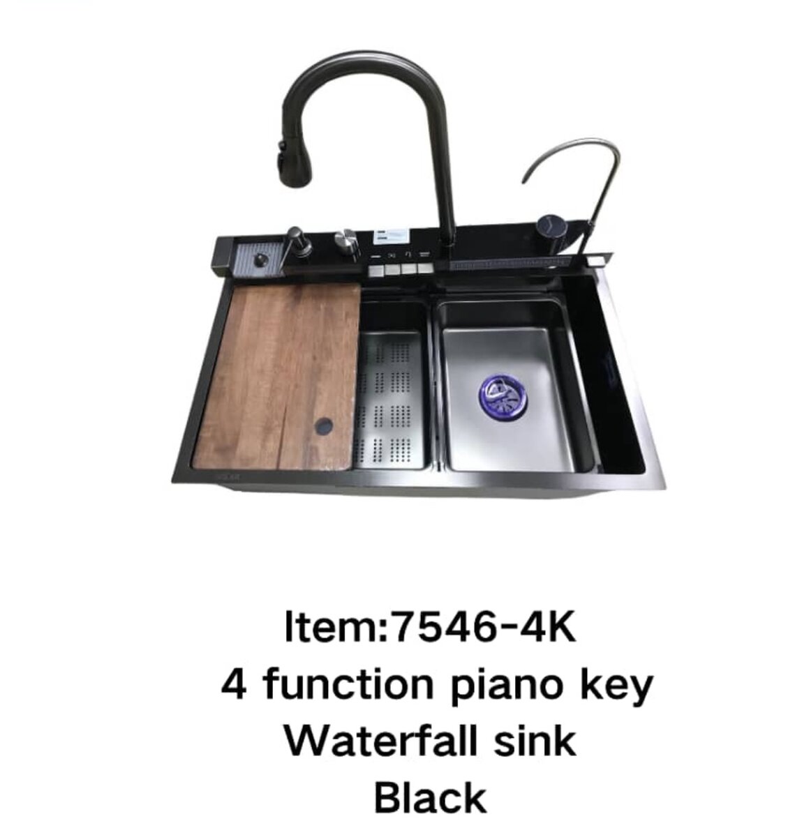 Évier Cascade 4 Fonctions Noir
