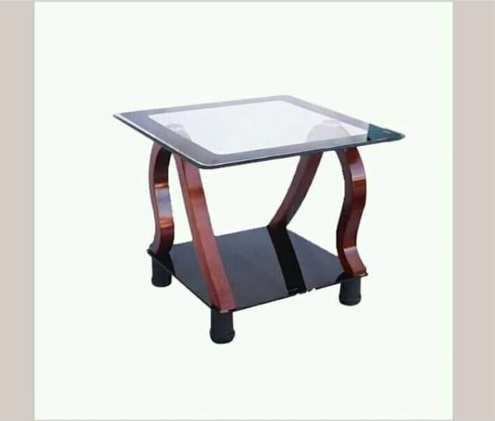 Glass top Living Room Coffee Table - Brown/Black