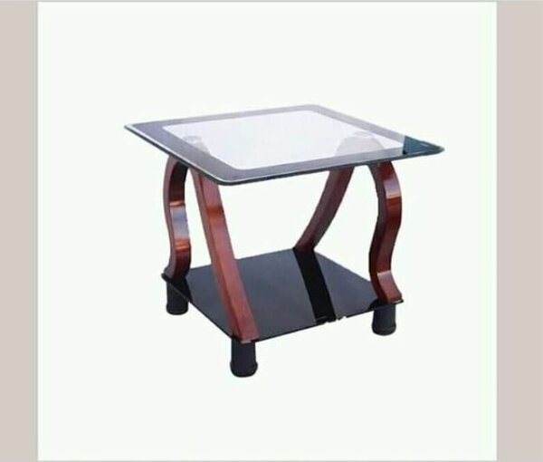 Glass top Living Room Coffee Table - Brown/Black