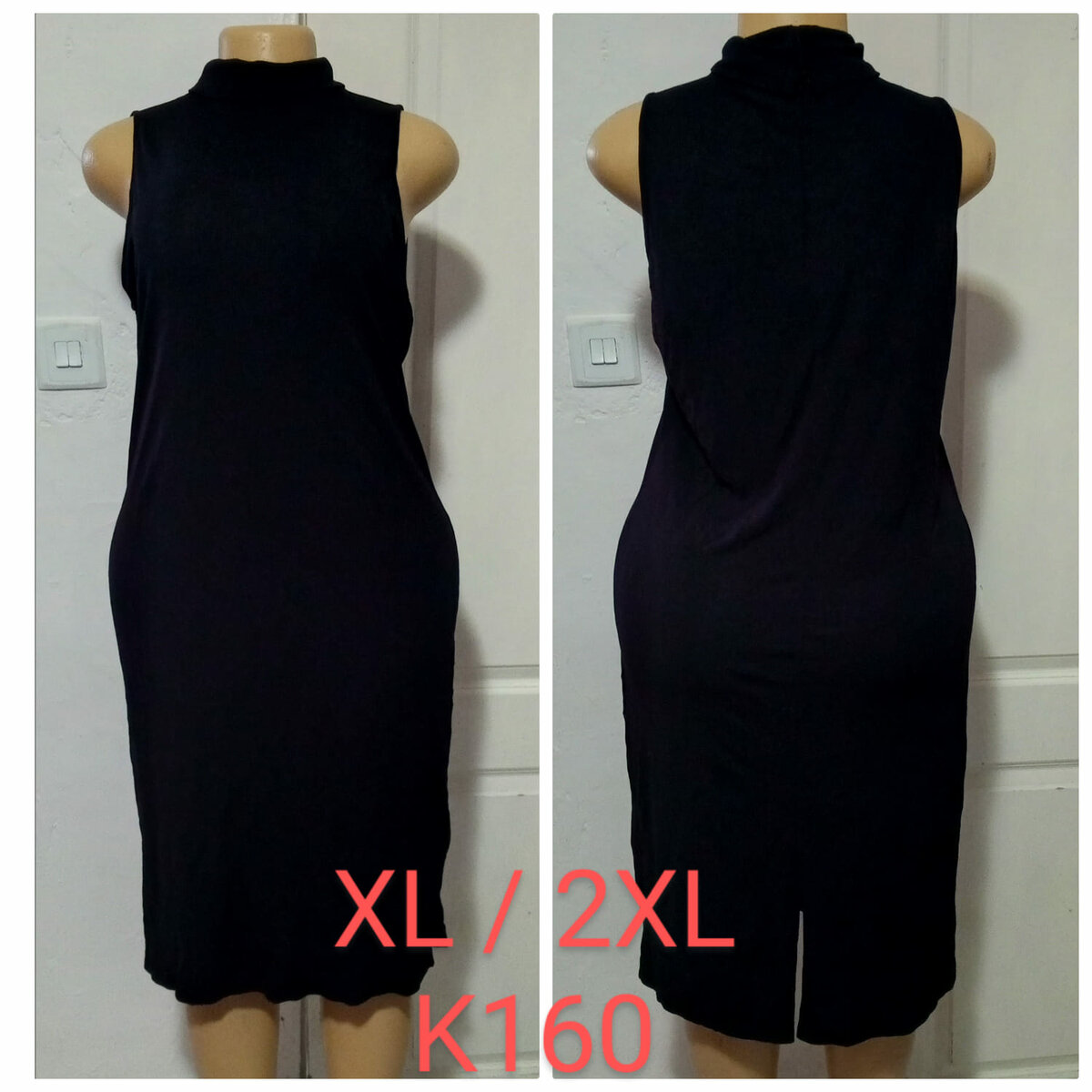 Women's Black Sleeveless Dress, Size XL / 2XL