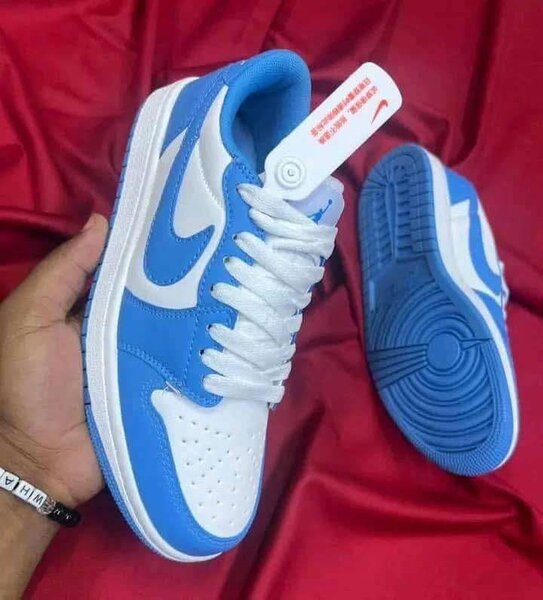 Baskets bleues et blanches