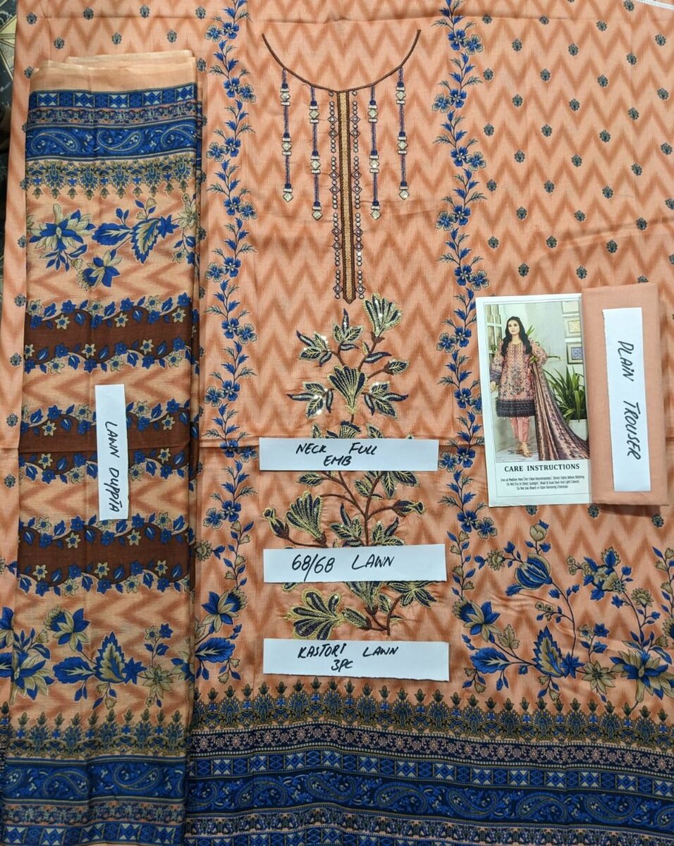 Printed lawn suit