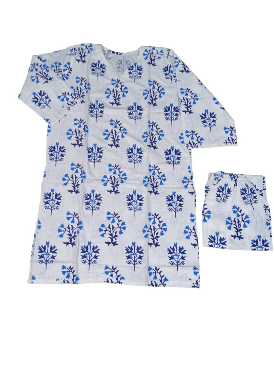 Stitched Printed Linen Suit