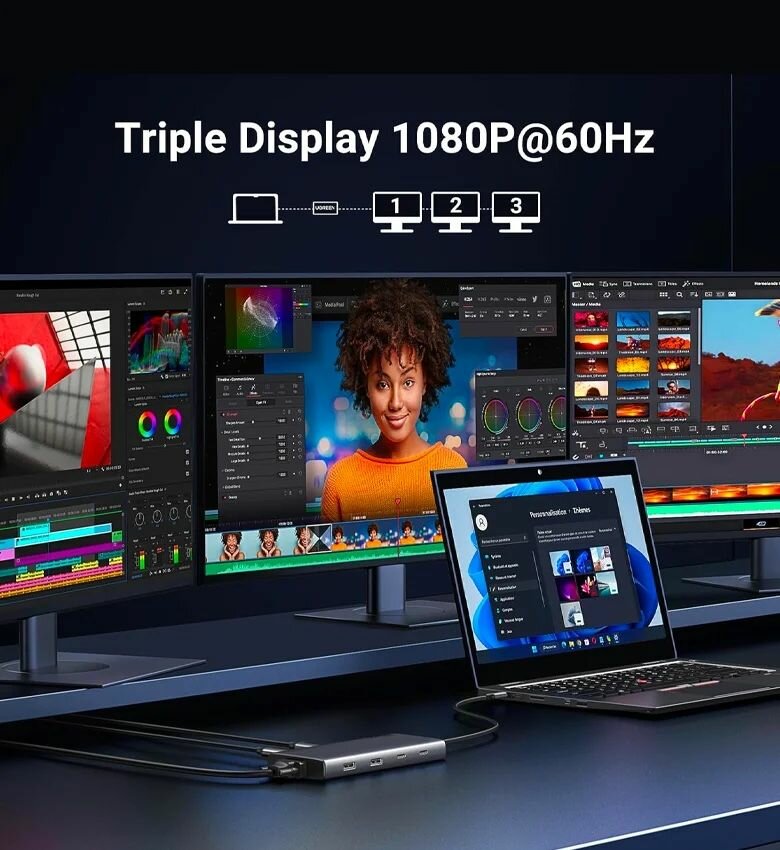 8-in-1 USB-C Hub Docking Station