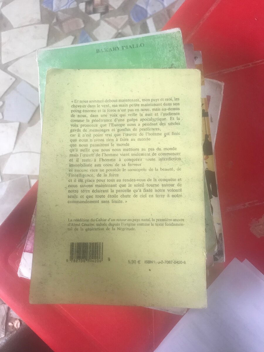 Cahier d'un retour livre
