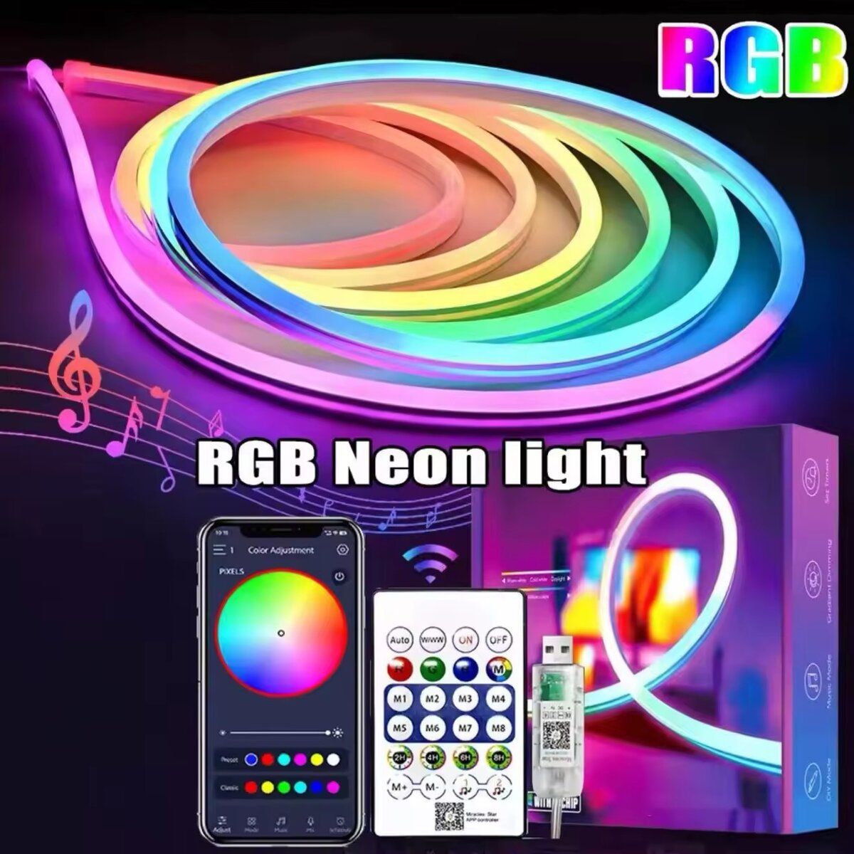 Bande LED Néon RGB USB