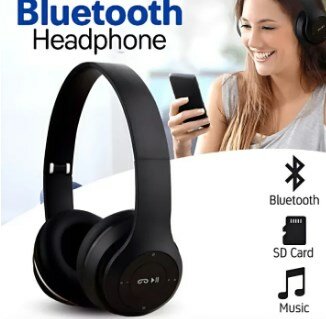 P47 Wireless Headphones - Bluetooth Foldable Headset with Microphone, FM Radio, TF Support - Perfect for PC, TV, Smartphones & Tablets