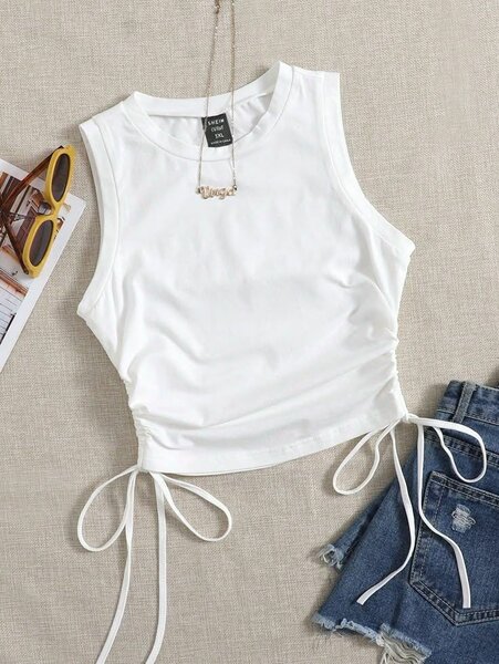 Débardeur Blanc Femme Élégant