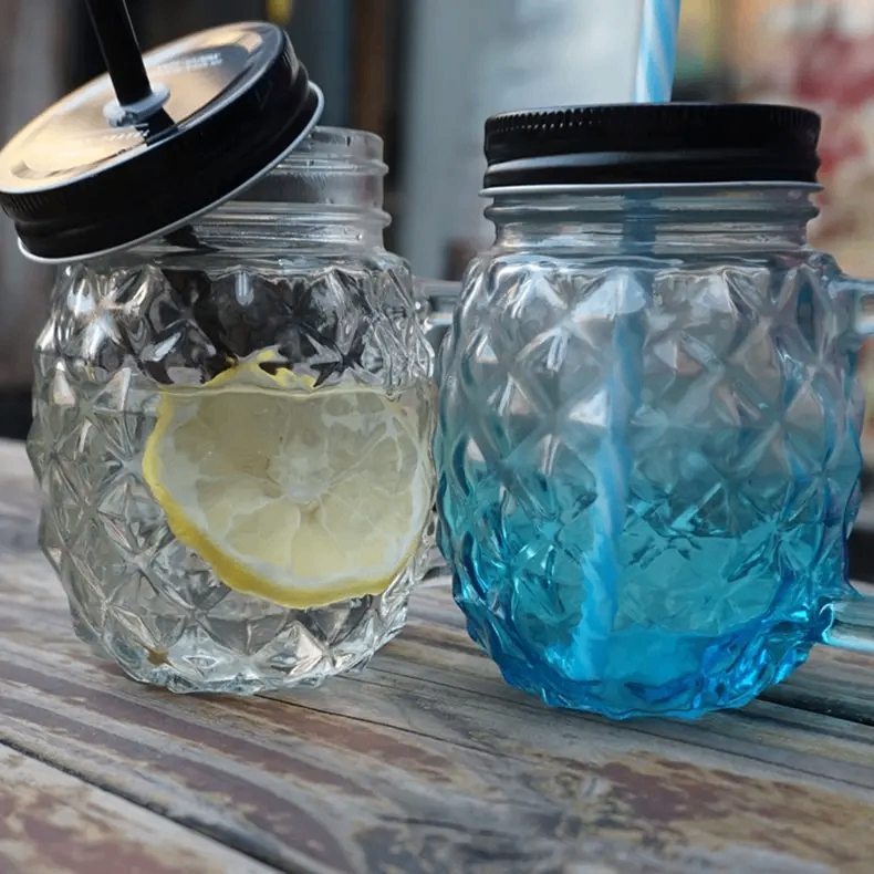 Gobelet en Verre avec paille 3 pièces