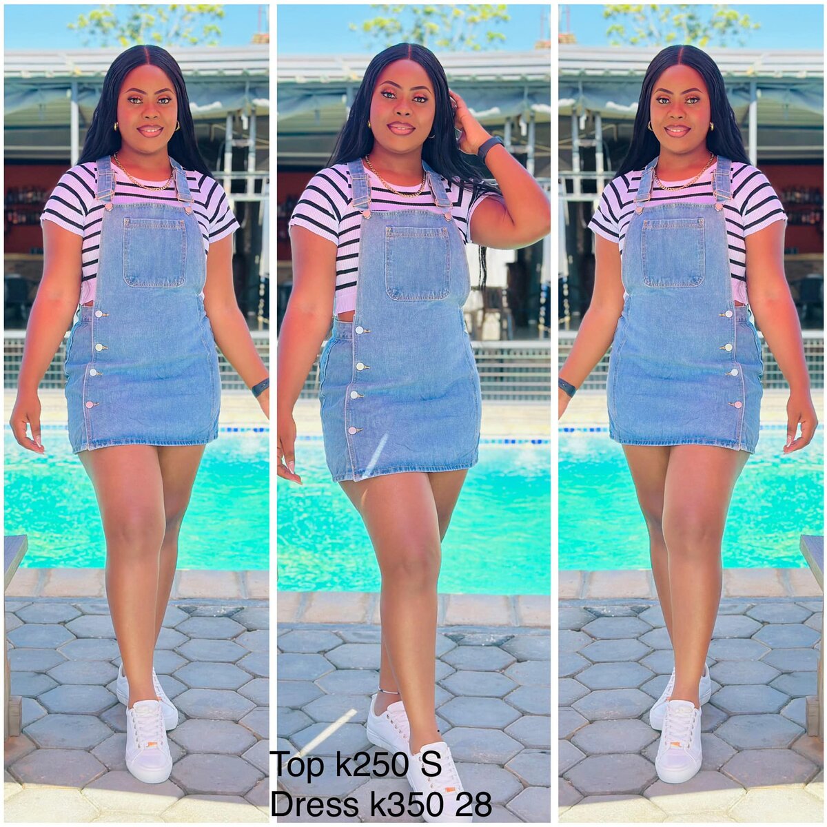 Denim overalls (mini skirt), size 28