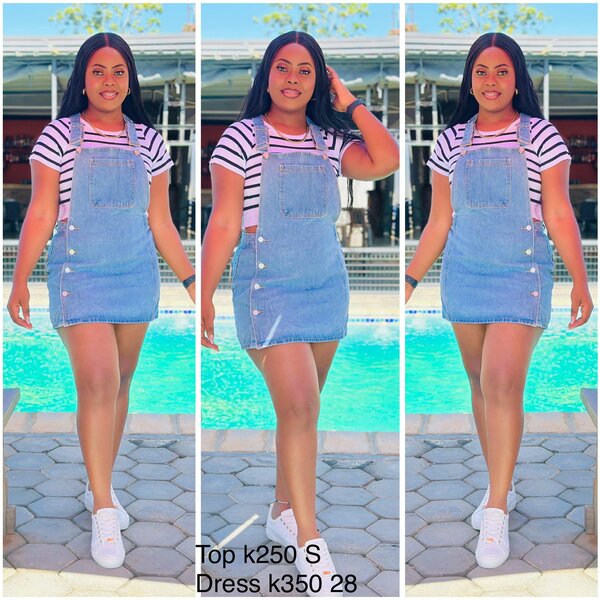 Denim overalls (mini skirt), size 28